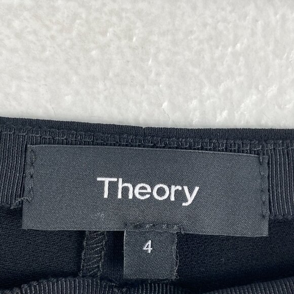 Theory Womens 4 Black Demitra Flared Pants High Rise Trousers Career Work Office - Picture 3 of 8